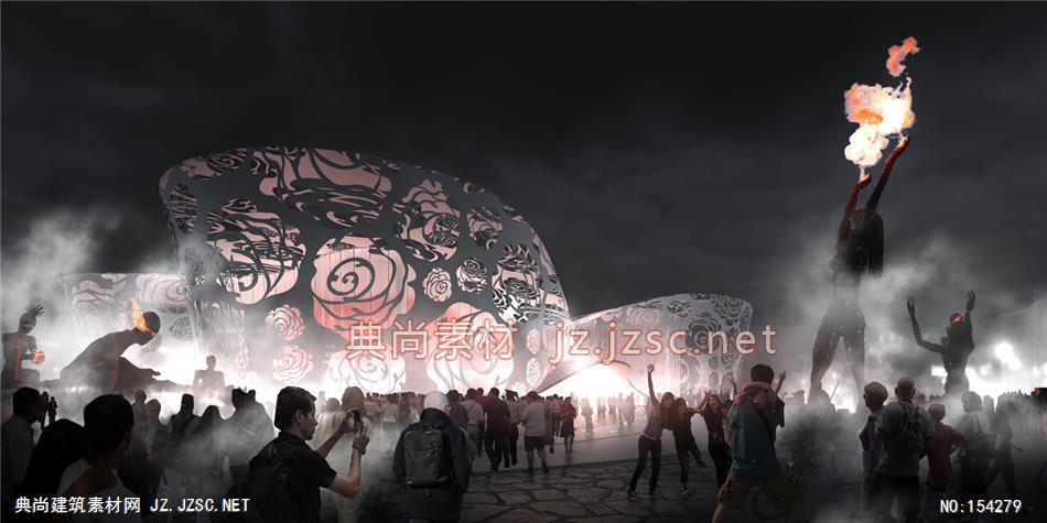 月季博物馆-规划效果图设计+文化建筑效果图