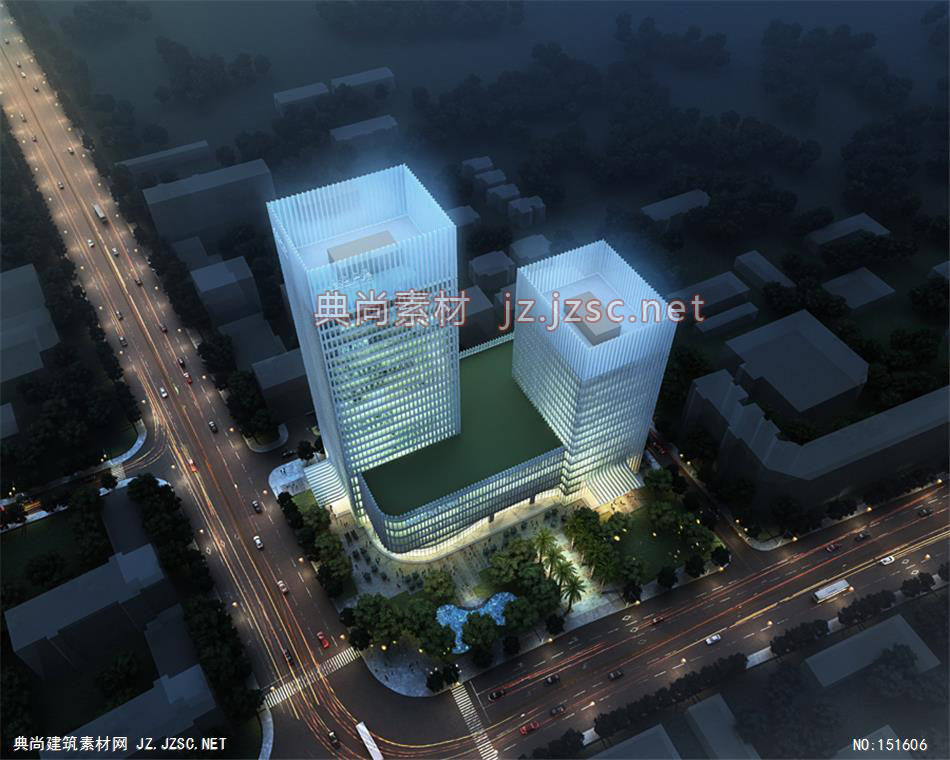 上海正达办公楼03高层办公效果图+交通及医疗建筑效果图
