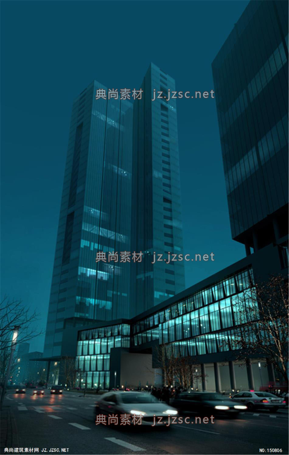 杭州新塘河商业改造01高层办公效果图+交通及医疗建筑效果图