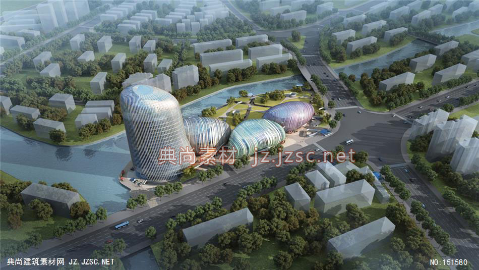 上海东明路04高层办公效果图+交通及医疗建筑效果图