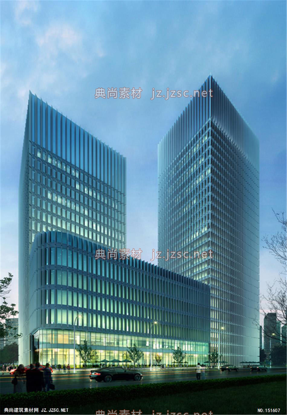 上海正达办公楼04高层办公效果图+交通及医疗建筑效果图
