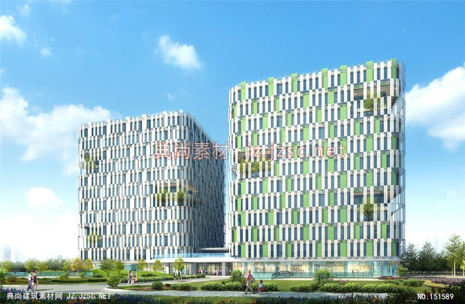 上海华鑫中心05高层办公效果图+交通及医疗建筑效果图
