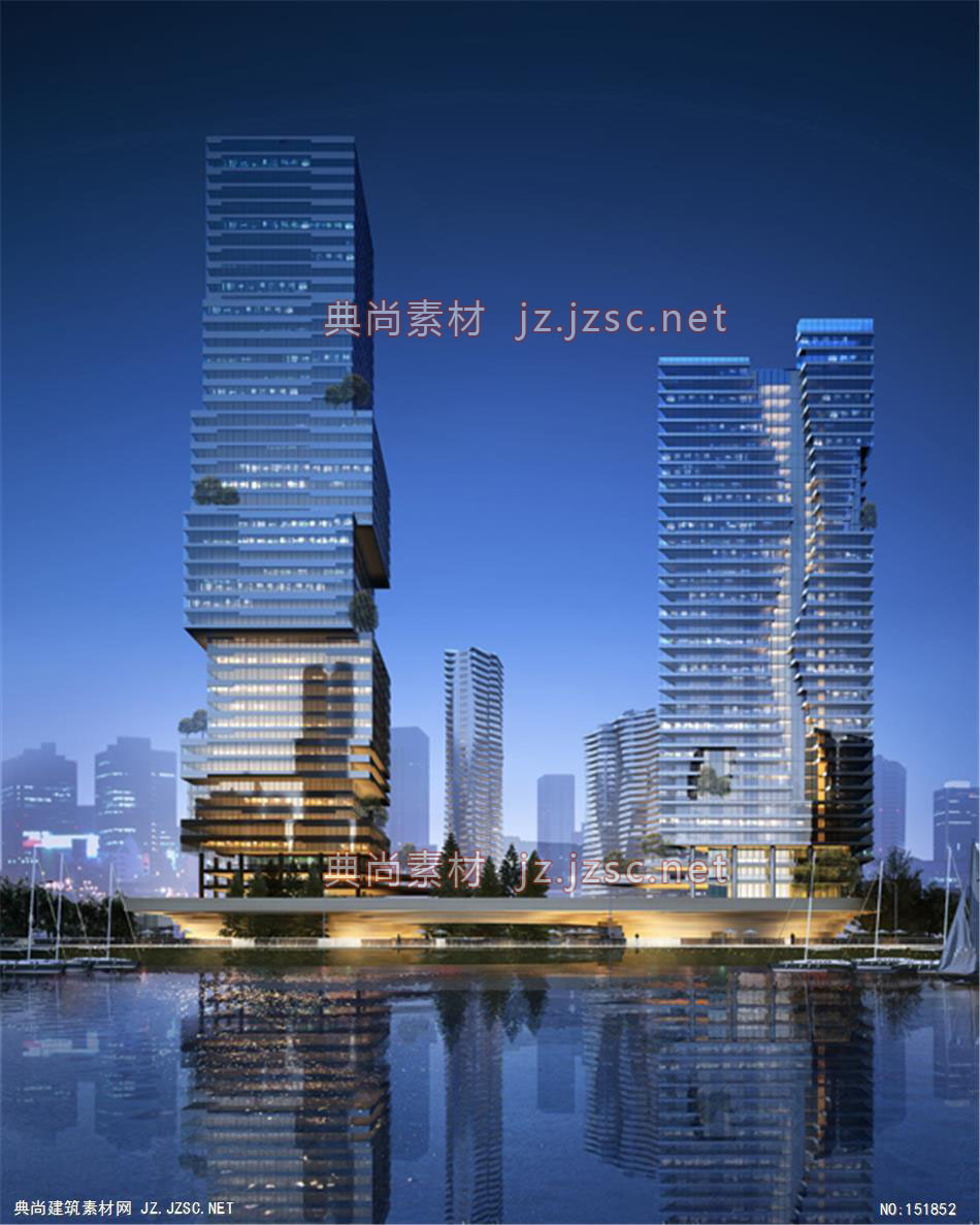 武汉交职院项目01高层办公效果图+交通及医疗建筑效果图