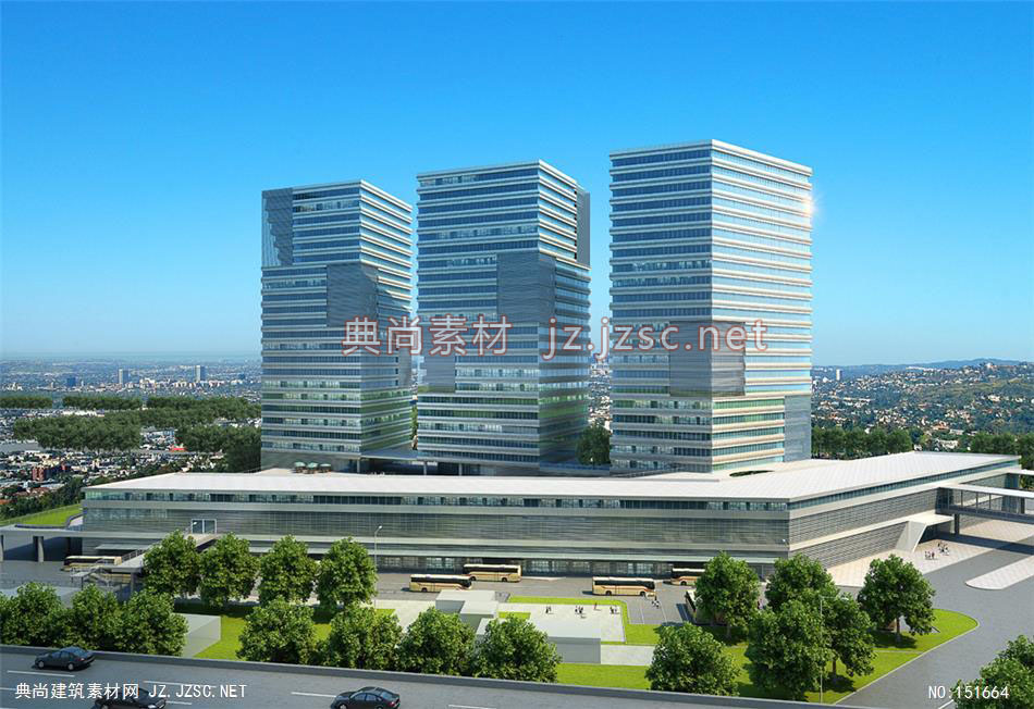 望京客运站01高层办公效果图+交通及医疗建筑效果图