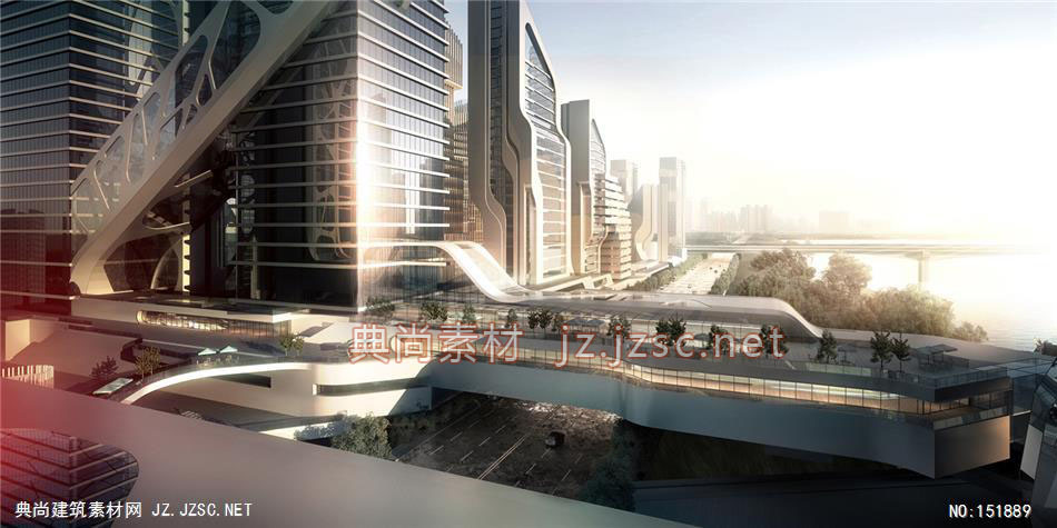 武汉融侨杨园项目05高层办公效果图+交通及医疗建筑效果图