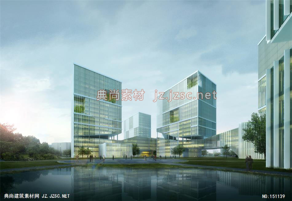 某办公楼17高层办公效果图+交通及医疗建筑效果图