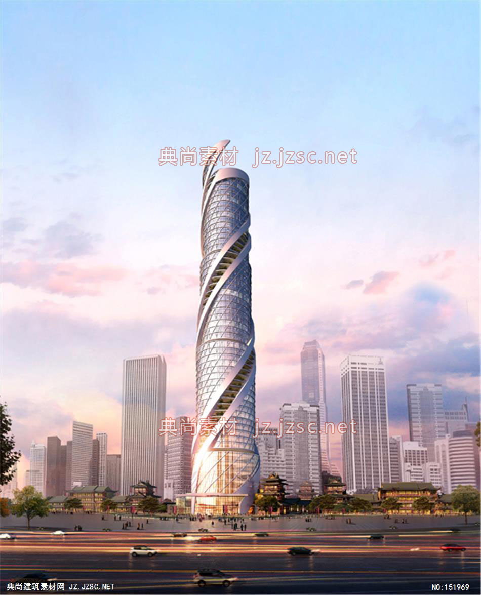 亚太钢结构产业园超高层08高层办公效果图+交通及医疗建筑效果图