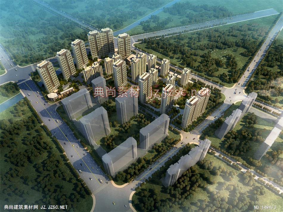 杭州景瑞项目04 住宅建筑效果图 住宅效果图