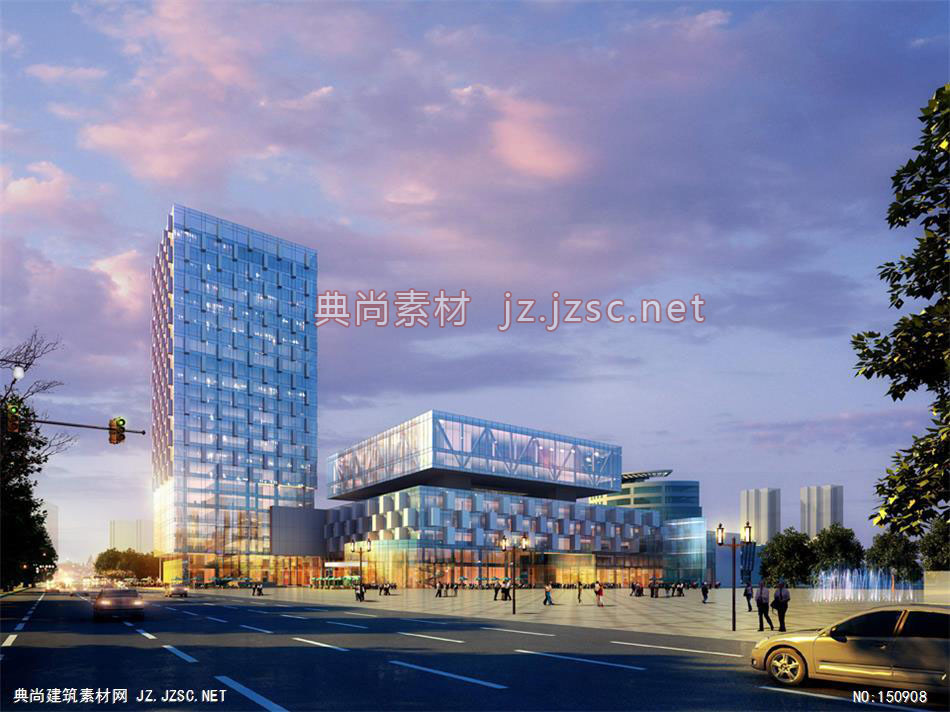 华夏未来三期02高层办公效果图+交通及医疗建筑效果图