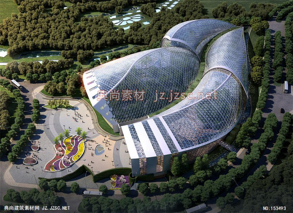 青岛世界园艺博览会植物馆-规划效果图设计+文化建筑效果图