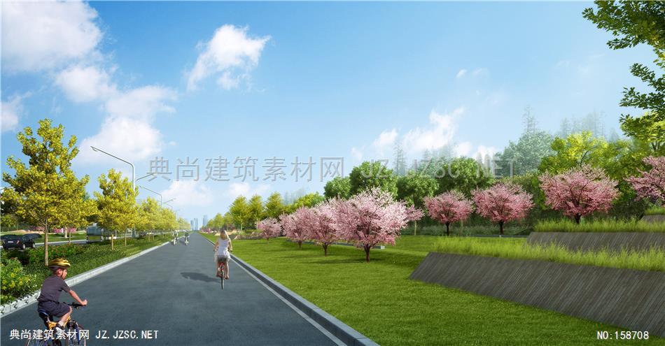 1301-50-景观-尼塔-宜兴环科新城道路景观设计近景-白天-hjb 建筑效果图