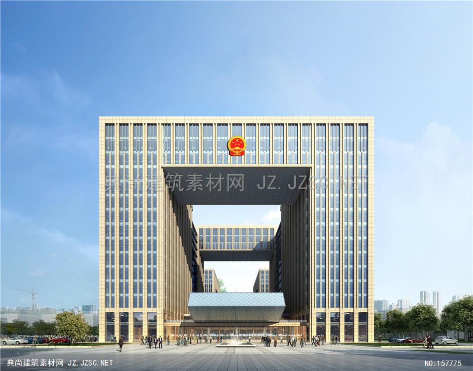 1301-17(公建)-现代院-盐城潘黄行政中心-新加透视-f2-glc 建筑效果图