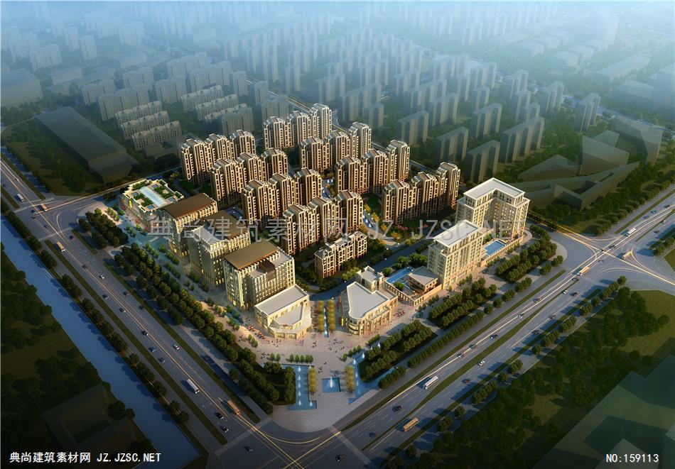2013-25(综合)大原-盐城悦达综合体设计方案一鸟瞰syx 建筑效果图