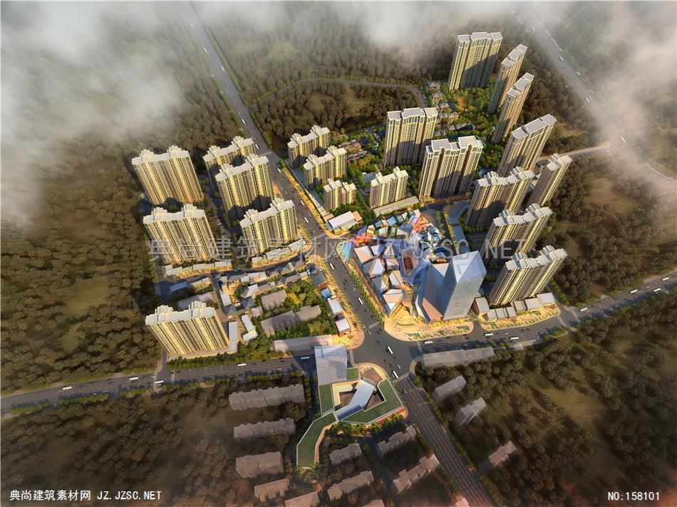1301-43规划）MO-南昌住宅项目第二轮-nk黄昏-ljl 建筑效果图