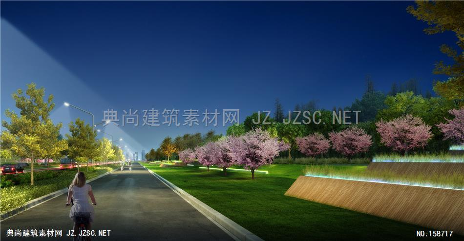 1301-50-景观-尼塔-宜兴环科新城道路景观设计近景-夜景-hjb 建筑效果图