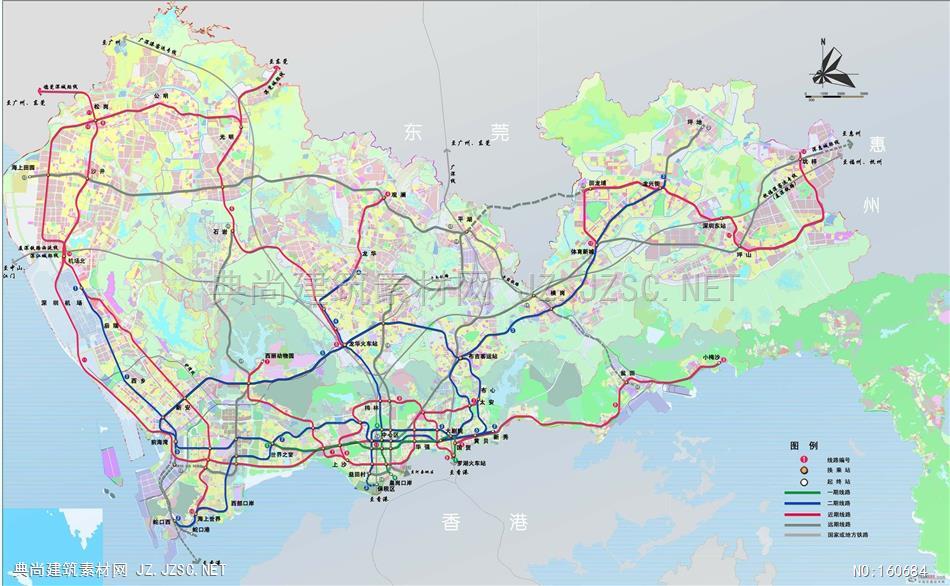 轨道交通线网分期实施方案图深圳路网