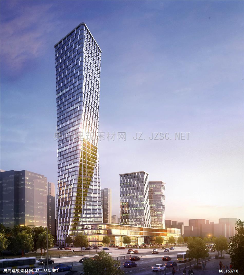 商业街效果图商务中心商业建筑JZ-034-29-著名设计公司最新建筑效果图素材建筑图片