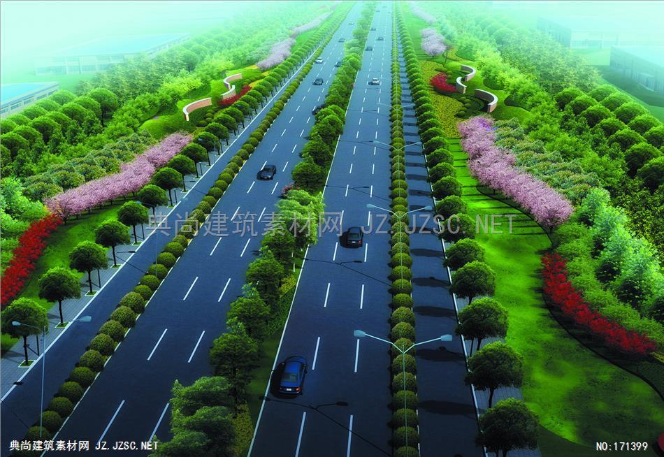 道路 (57)道路景观效果图道路设计园林
