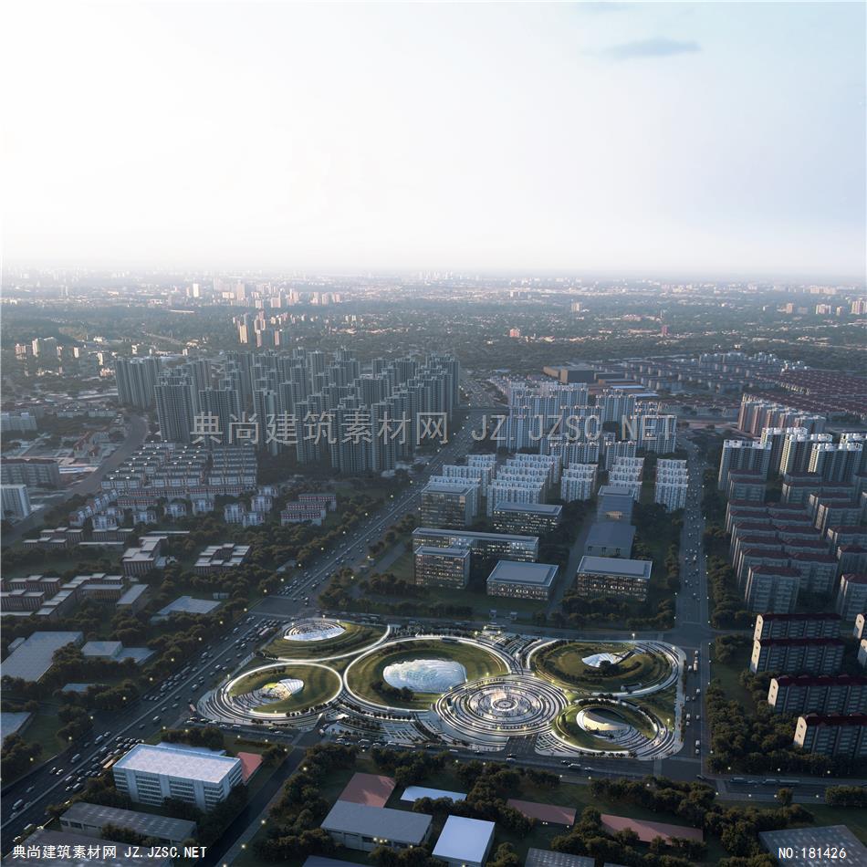 2019-06-10-Perkins+Will -青岛市李沧区政府市民广场-C03建筑效果图