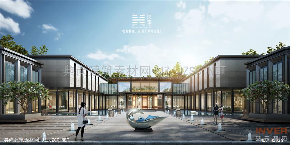 -透视日景售楼处透视-日景-售楼处01建筑效果图