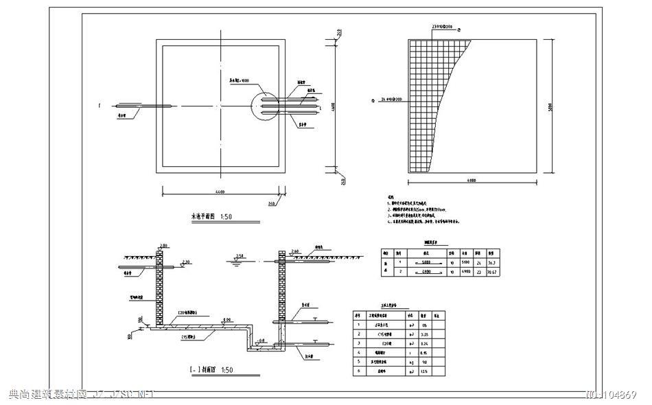 蓄水池配置详图cad图纸 其它园林景观节点详图cad图纸