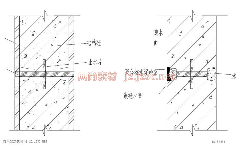 3.6.8穿墙螺栓防水节点-典尚