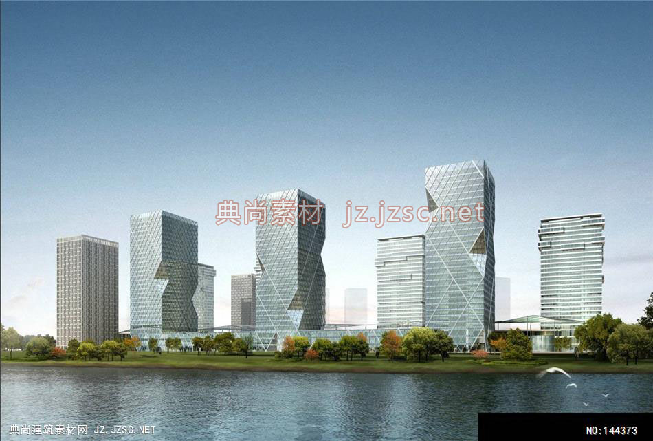 公建三所张工山西太原长风CBD8效果图-办公楼效果图办公建筑