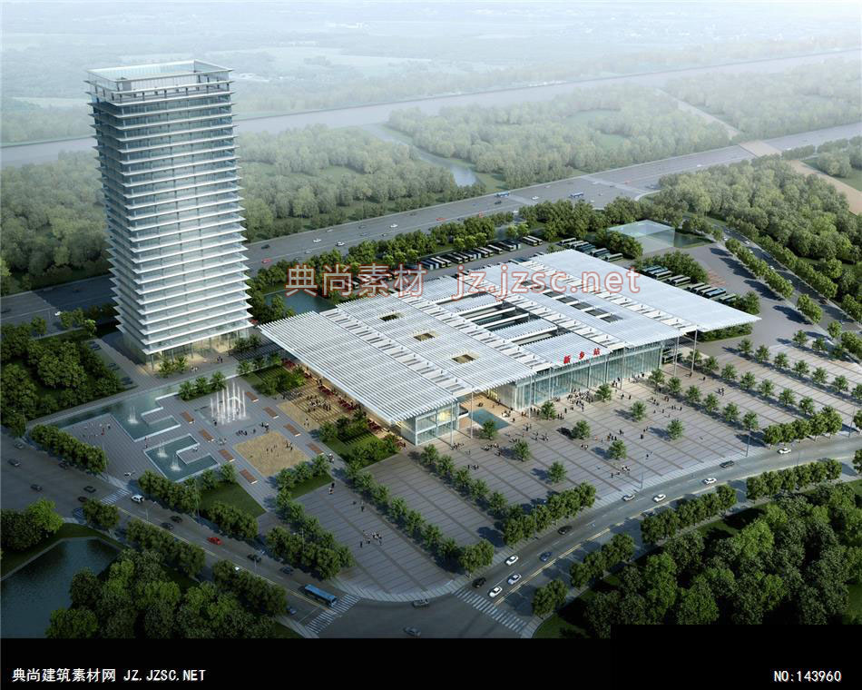 陈工-新乡第四轮-1效果图-办公楼效果图办公建筑