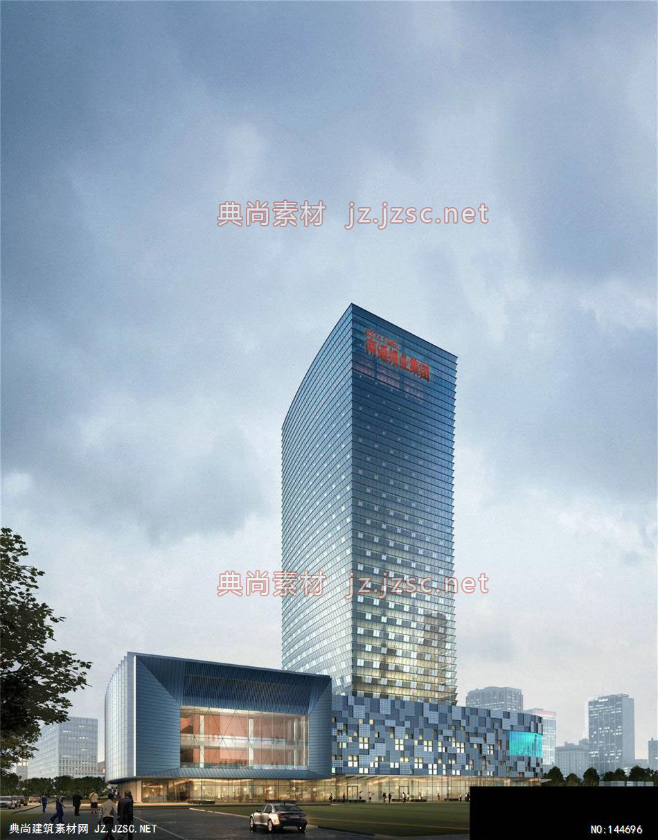 公建一所赖工南通传媒中心施工效果图5效果图-办公楼效果图办公建筑