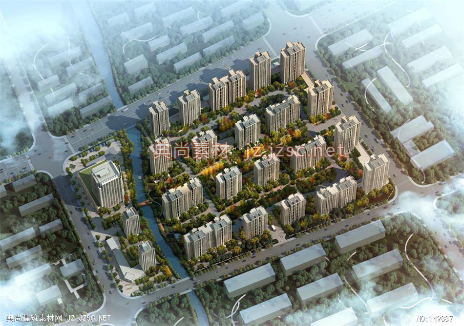 惊驾路小区02 住宅建筑效果图 住宅效果图