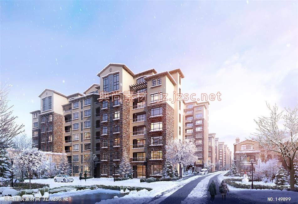 九龙湖。温泉小镇01 住宅建筑效果图 住宅效果图