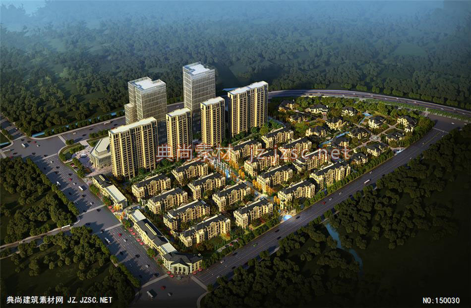 丽水小区01 住宅建筑效果图 住宅效果图