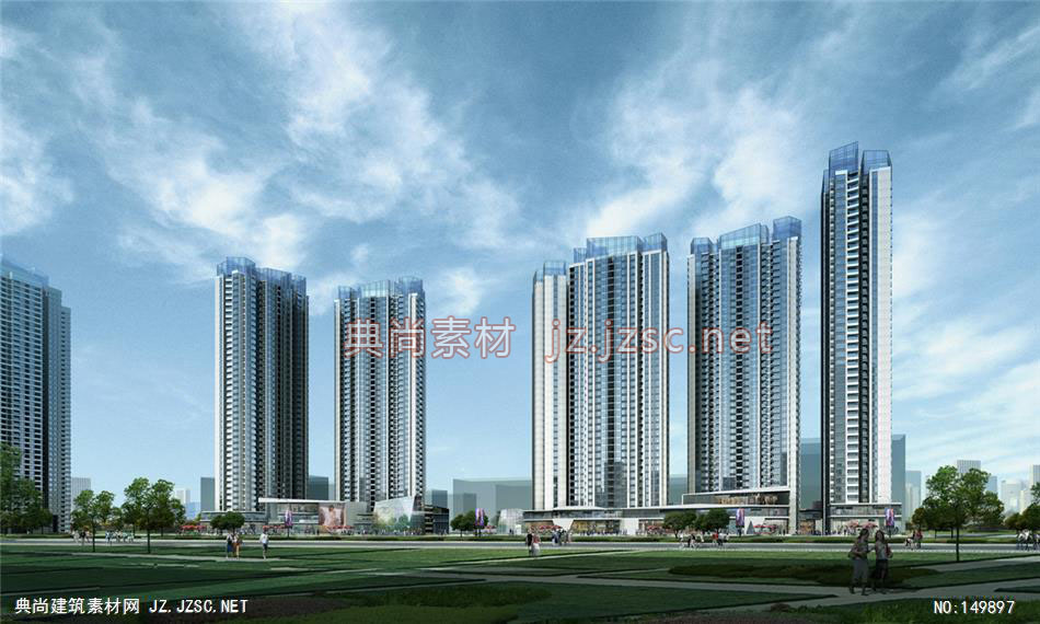绿地航校项目01 住宅建筑效果图 住宅效果图