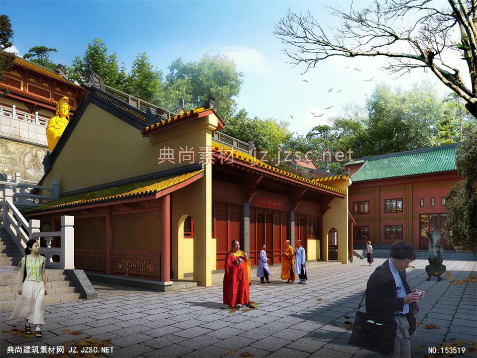 东林寺02-规划效果图设计+文化建筑效果图