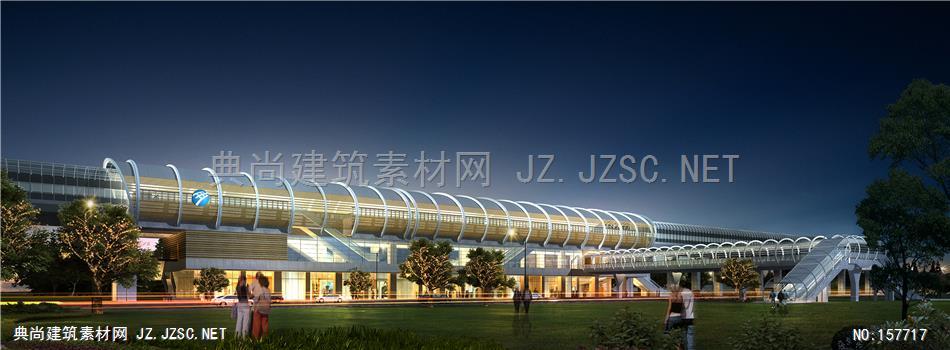 1301-11(公建）宏润-宁波轻轨中河路透视夜景-sj-lq 建筑效果图