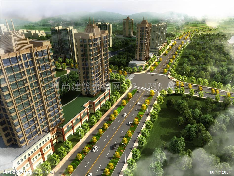 道路 (3)道路景观效果图道路设计园林