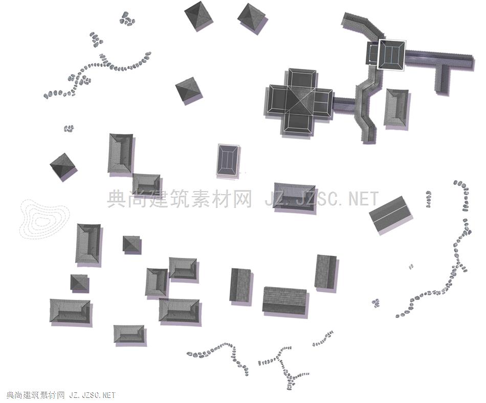 彩色平面图 建筑屋顶—PSD源文件