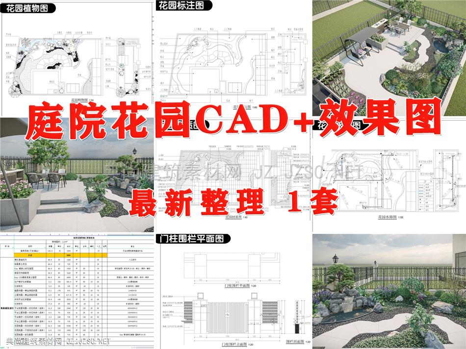 别墅庭院花园装修效果图自建房露台入户景观